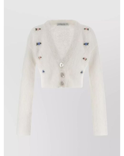 Alessandra Rich Natural Mohair Cardigan
