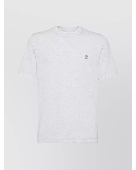 Brunello Cucinelli White Cotton Crew-Neck Short-Sleeve T-Shirt for men