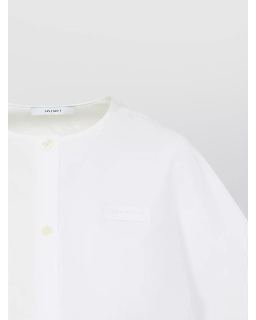 Givenchy White Cropped Cotton Short-Sleeve Shirt