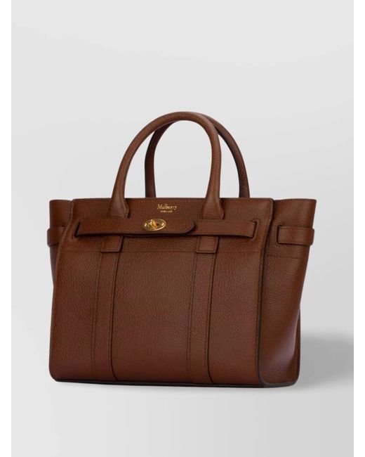 Mulberry Brown Mini Bayswater Grained Bag