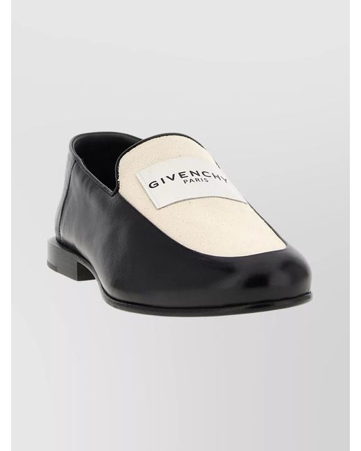 Givenchy Black Leather And Canvas Loafers