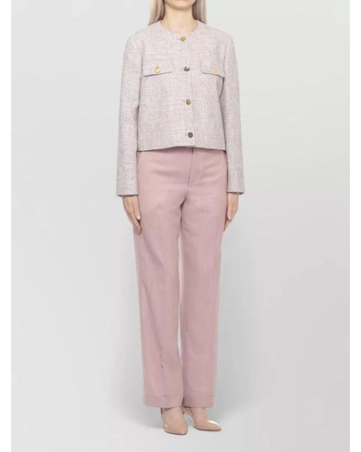 Lardini Multicolor Tailored Cropped Blazer And High Waist Trousers