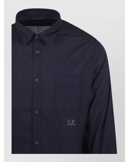 C P Company Blue Cotton Long-Sleeve Shirt for men