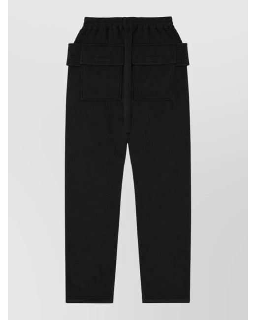 Rick Owens Black Relaxed Cargo Pants Elastic Waistband for men