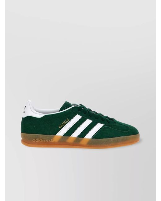 Adidas Originals Green Leather Gazelle Indoor Low-Top Sneakers for men