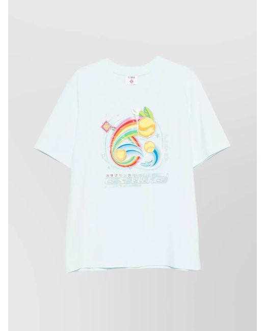 Casablanca White Tennis Ball Manga T-Shirt for men