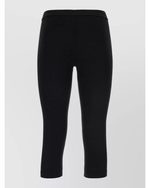 Tom Ford Black Stretch Modal Cropped Length Leggings Trousers