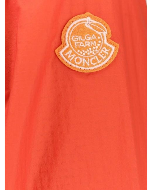 Moncler Genius Orange Hooded Nylon Windbreaker Jacket for men