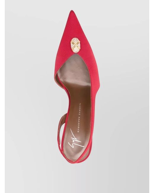 Giuseppe Zanotti Pink Embellished Slingback Pumps