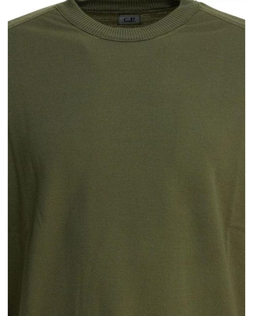 C P Company Green Wool Crewneck Jumper for men