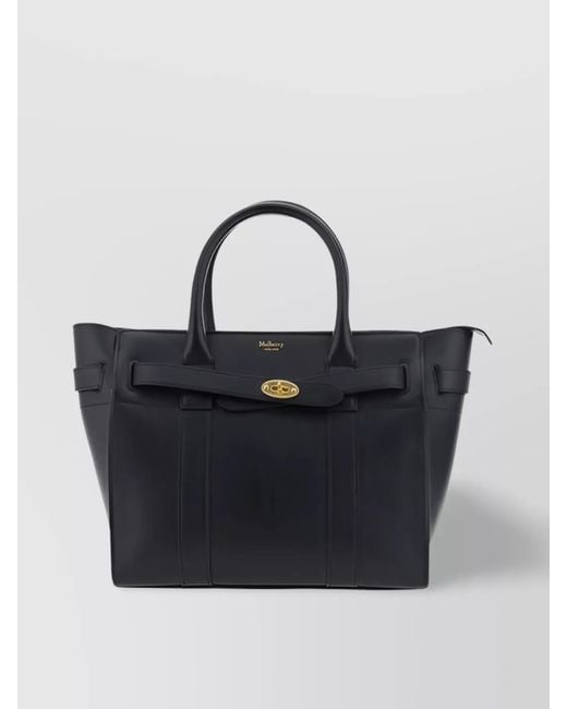 Mulberry Blue Bayswater Small Leather Tote Bag