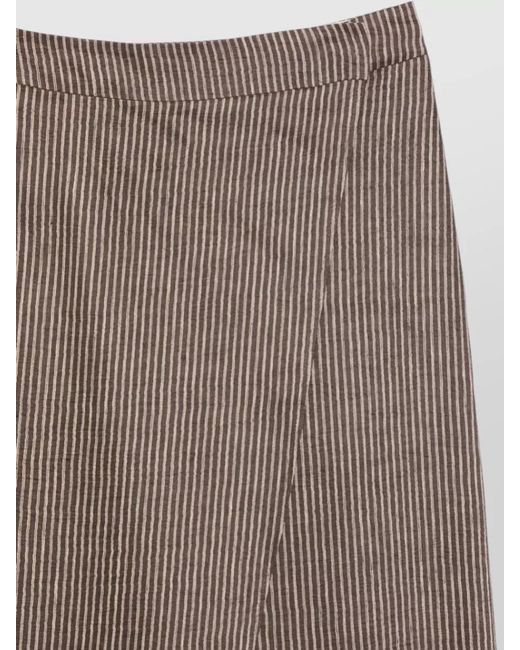 Alysi Gray Striped Wide Leg Tailored Trousers