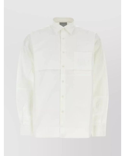 VTMNTS White Cotton Oversized Shirt for men