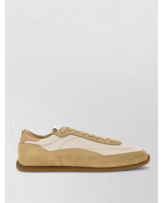 McQueen Natural Ec1 Lace Up Sneakers Suede Leather