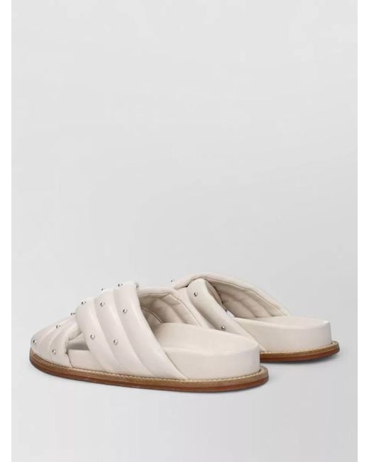 Fabiana Filippi Natural Leather Studded Slides