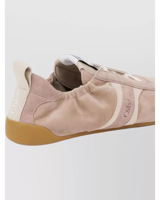 Chloé Pink Lace Up Shoes Round Toe Pull Tab