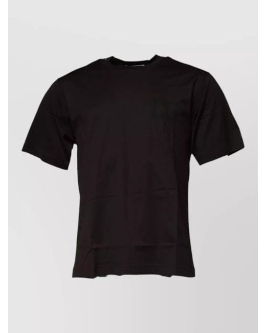 Dolce & Gabbana Black Cotton Logo Short-Sleeve Crew-Neck T-Shirt for men