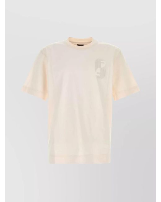 Fendi White Crew Neck Short Sleeve Fitted T-Shirt for men