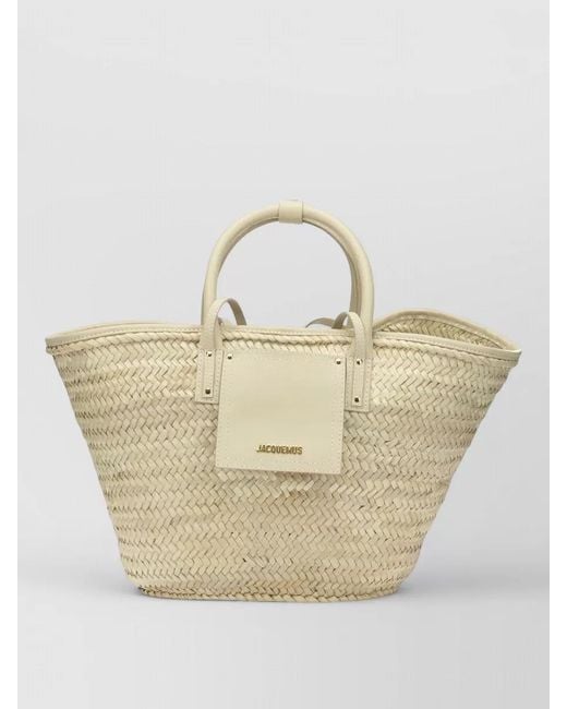 Jacquemus Natural Le Panier Soli Medium Beach Bag Shoulder