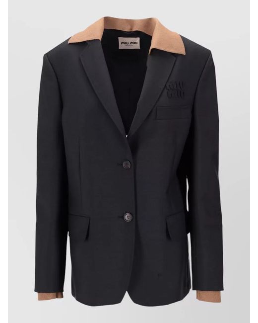 Miu Miu Blue Oversized Blazer