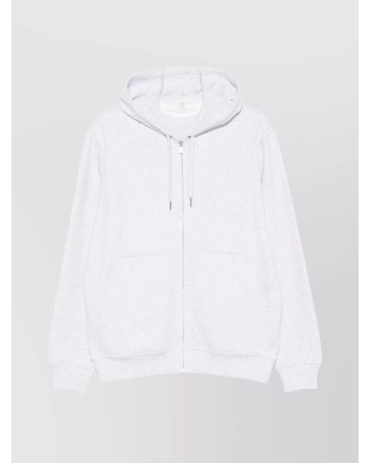 Brunello Cucinelli White Hoodie Cotton Drawstring for men