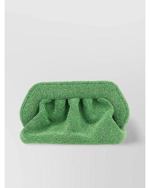 THEMOIRÈ Green Adjustable Strap Gathered Textured Shoulder Bag
