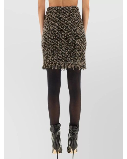 Fabiana Filippi Black Tweed High-Waisted Skirt