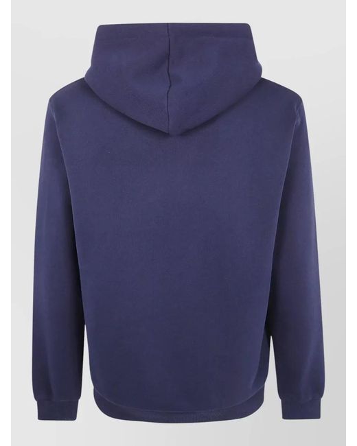 Les Deux Blue Hooded Sweatshirt Patch Detail Kangaroo Pocket for men