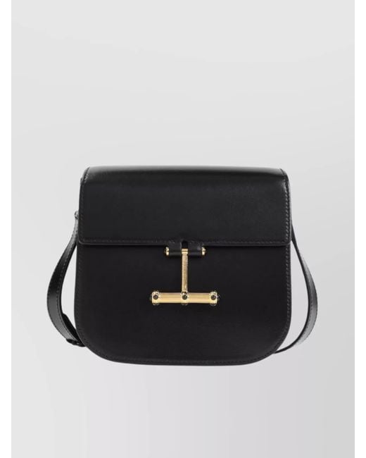 Tom Ford Black Small Leather Shoulder Bag