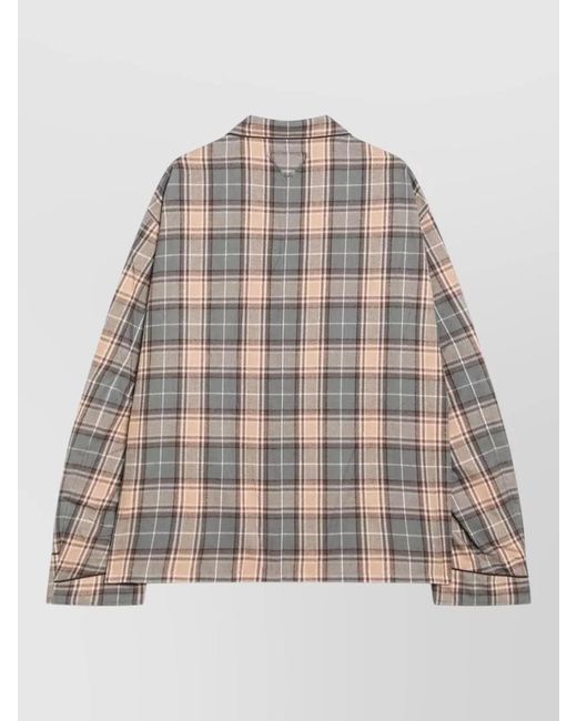 Prada Multicolor Long Sleeve Shirt Chest Pocket Plaid for men