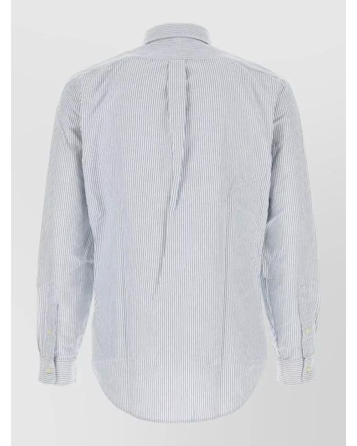 Polo Ralph Lauren White Oxford Shirt Striped Pattern Button Down Collar for men