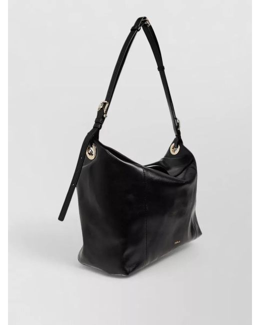 Furla Black Ginevra Large Shoulder Bag Adjustable Strap