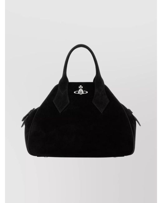 Vivienne Westwood Black Yasmine Medium Leather Shoulder Bag