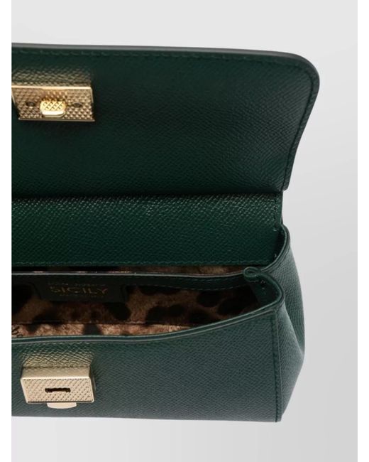 Dolce & Gabbana Green Mini Sicily Top Handle Bag