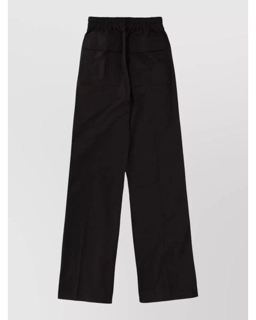 Rick Owens Black Cotton Wide-Leg Trousers
