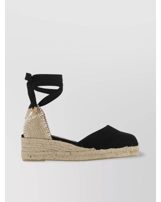 Castaner Black Canvas Wedge Espadrilles