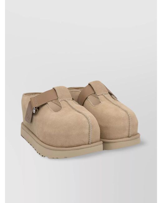 Ugg Natural Round Toe Suede Loafers Rubber Sole