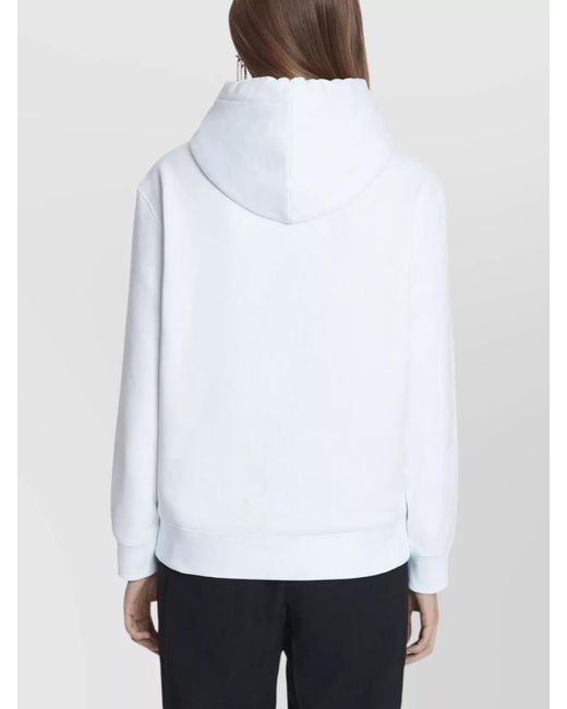 Lanvin White Cotton Sequin Hooded Sweatshirt