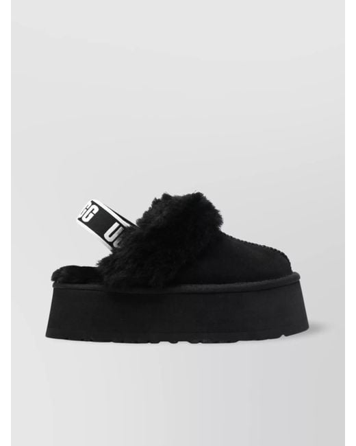 ugg-furry-platform-slipper-round-toe-in-black-lyst-uk