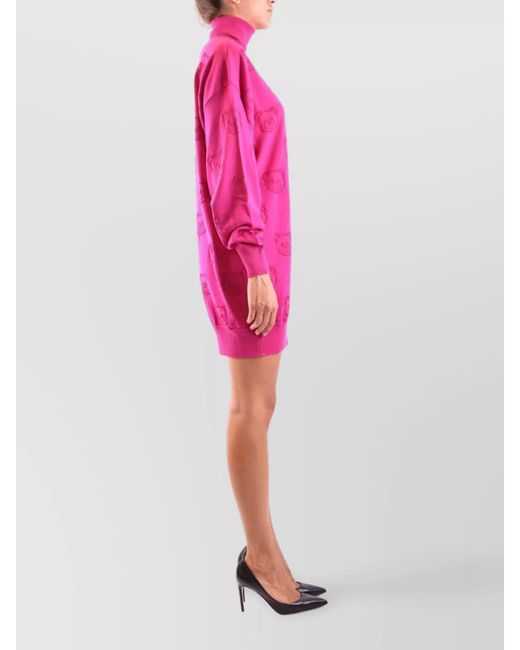 Moschino Pink Wool Mini Dress