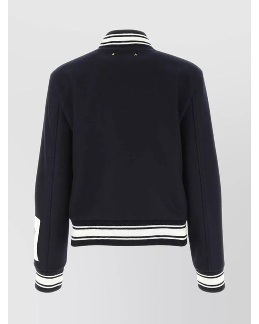 Golden Goose Deluxe Brand Blue Wool Bomber Jacket