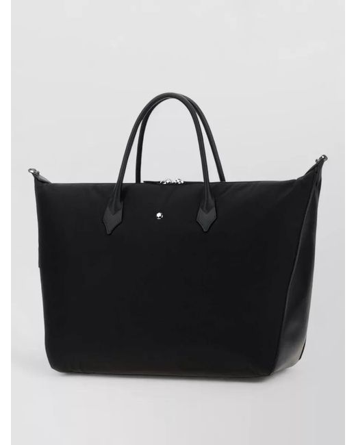 Montblanc Black Canvas Weekender Travel Bag for men