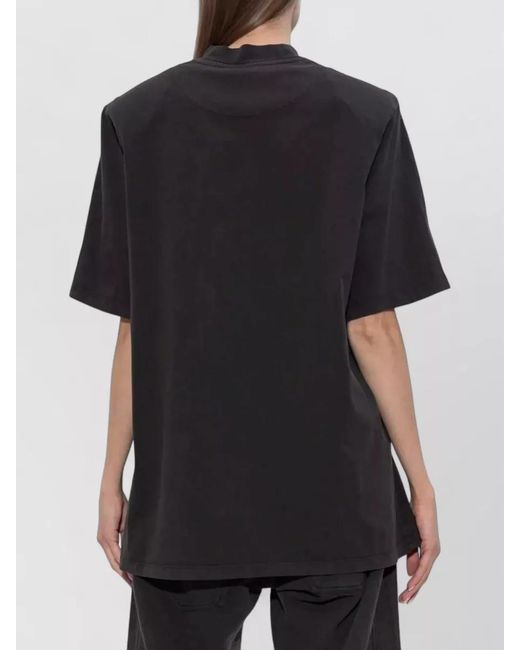 The Attico Black Cotton Turtleneck Short-Sleeve T-Shirt