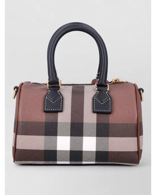 Burberry Black Mini Check Padlock Tote Bag