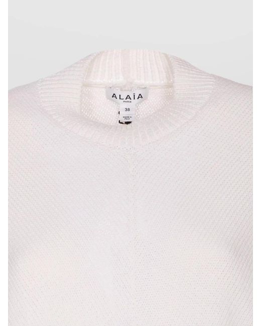 Alaïa White Batwing Sweater