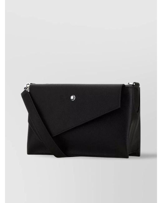 Montblanc Black Leather Crossbody Bag for men