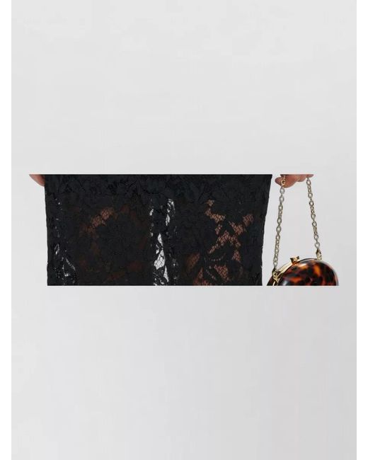 Self-Portrait Black Lace Midi Dress Fitted Silhouette Belt