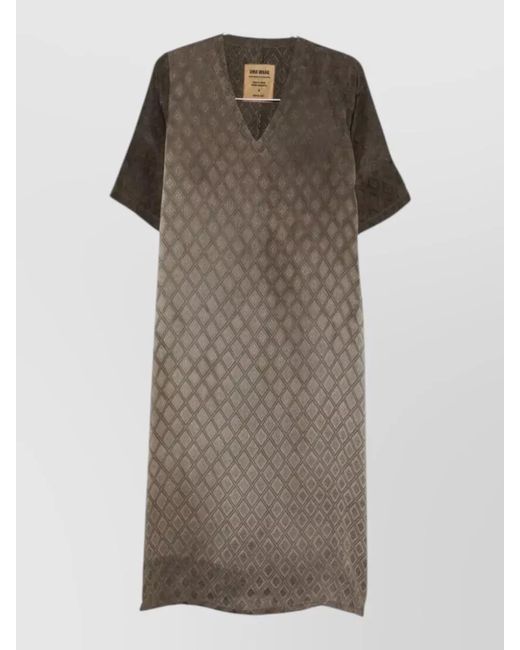 Uma Wang Multicolor Apostle Dress V Neckline Short Sleeves