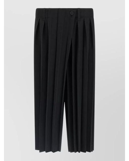 Homme Plissé Issey Miyake Black Edge Ensemble Trousers Pleats Buttons Belt Loops for men