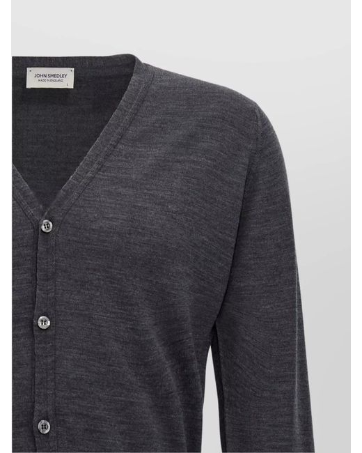 John Smedley Blue Wool Cardigan for men